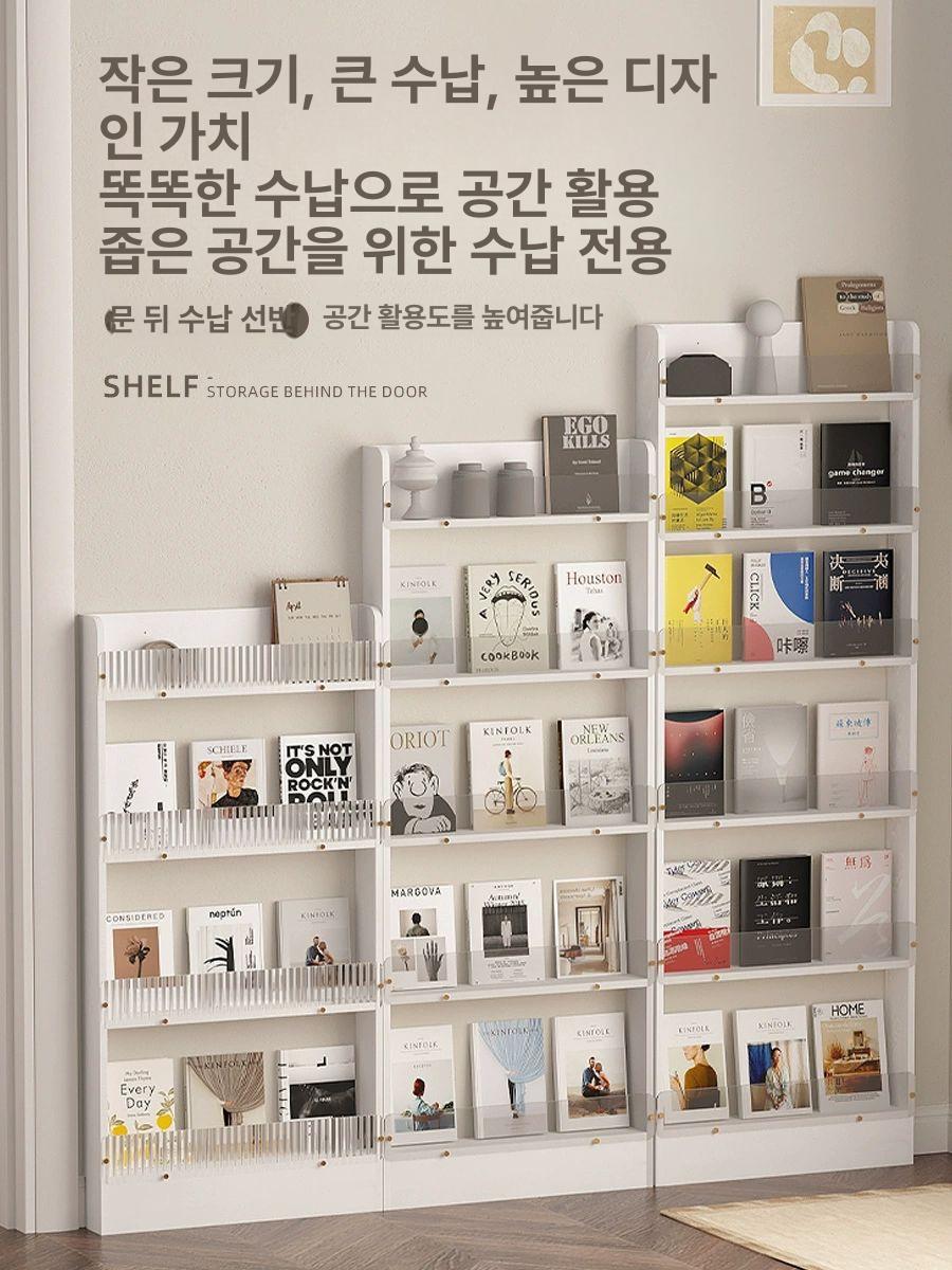 슬림 선반 문뒤수납장 틈새 다용도 인테리어 4층 공간활용 수납장 - 상세 이미지 5