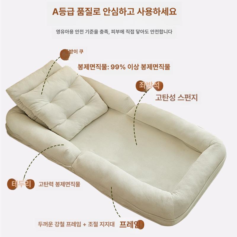 접이식 소파베드 싱글 침대겸용 원목 침대 더블 베란다 소파 의자 공간활용 다기능 간이 - 상세 이미지 3