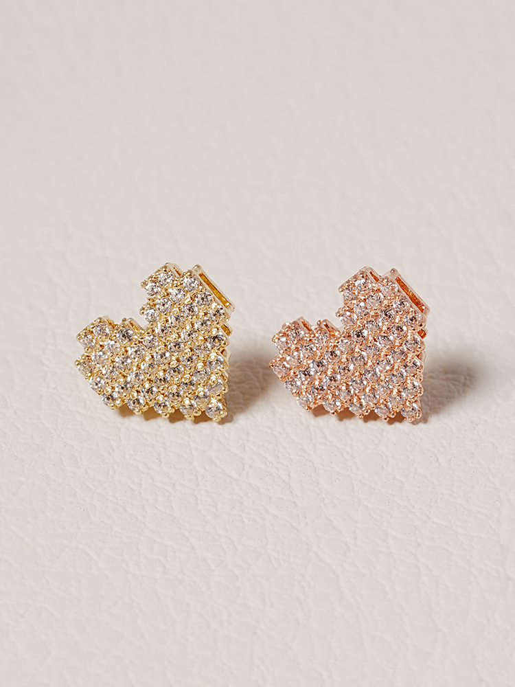 [0.8mm]14K 인터널 픽셀 하트 라블렛 피어싱 귀걸이 - 상세 이미지 5