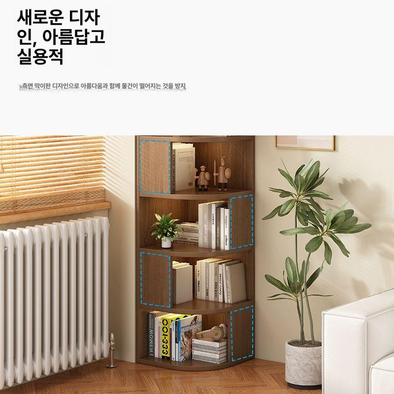 공간활용 코너장 틈새 진열장 모서리 랙 수납 책장 인테리어 선반 다목적 가구 - 상세 이미지 3