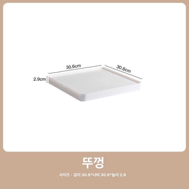 정사각 리빙박스 뚜껑박스 낮은 팬트리 바퀴수납함 있는 뚜껑 있음 깊은형 화이트 - 상세 이미지 2