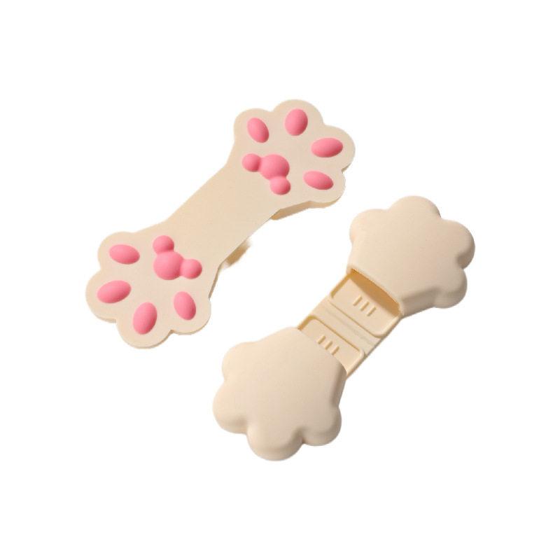 고양이 발모양 화상방지 집게 손가락 실리콘 접시 그릇 베이지옐로우 - 상세 이미지 4
