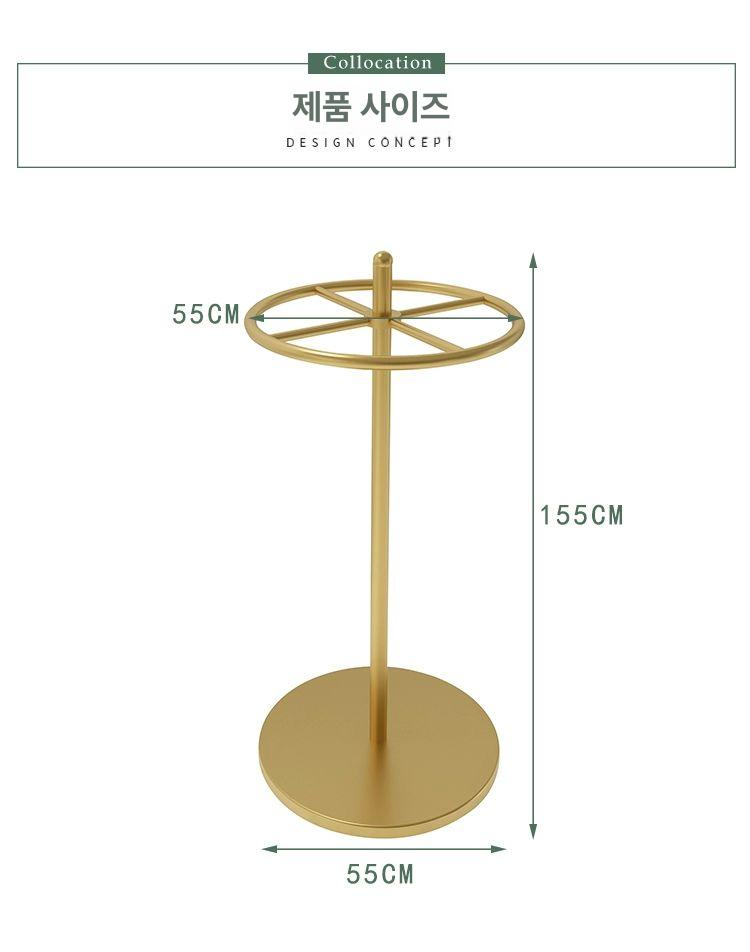 옷길이 회전행거 의류 스탠드 진열대 매장 드레스룸 전시용 샴페인골드 - 상세 이미지 5