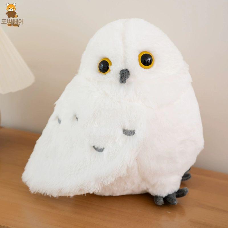 특이한 화이트 올빼미 동물 인형 조류 새 안고자는 화이트 틸트드 캣 소형 30cm - 상세 이미지 5