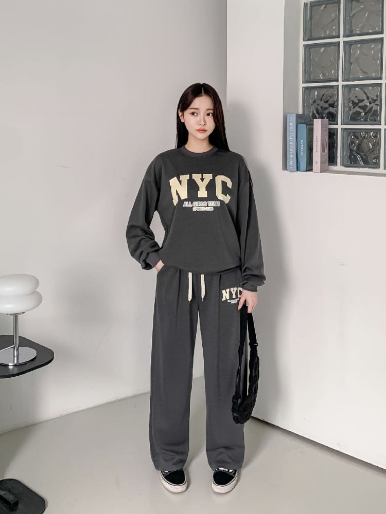여성 트레이닝세트 트레이닝셋업 엄마등원룩 키작녀 루즈핏 상하 세트 상세 이미지 3