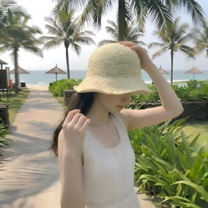 라피아햇 휴양지모자 라탄 대두버킷햇 챙넓은 여성모자 솔직 후기 | 실사용자 리뷰 분석 - 상품 이미지 3
