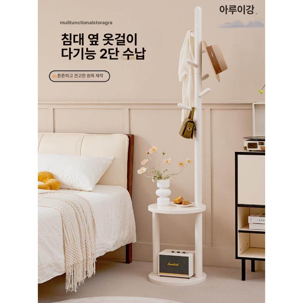 스탠드 옷걸이 원목 행거대 우드 옷장 미니행거 인테리어 현관 거치대 - 상세 이미지 3