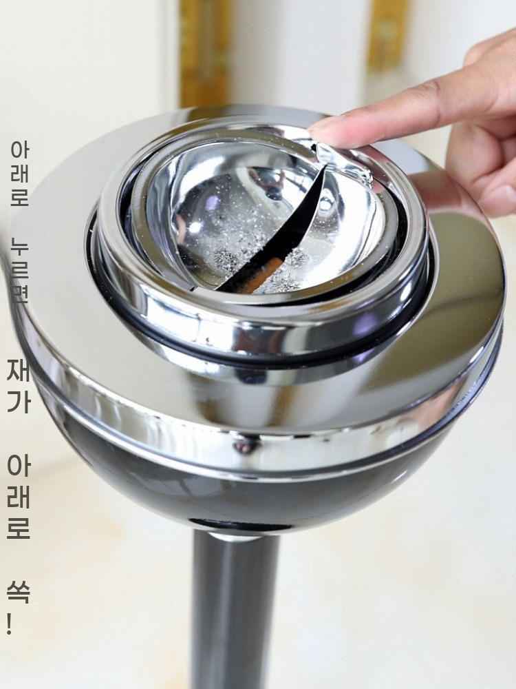 업소용 야외 재떨이 스탠드 흡연실 블랙 흡연장 휴지통 - 상세 이미지 5