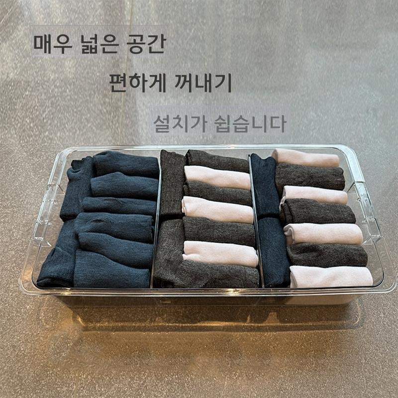 속옷 정리함 투명 서랍형 인출식 옷장안 부착식 깔끔한 서랍장 수납장 다용도 - 상세 이미지 4