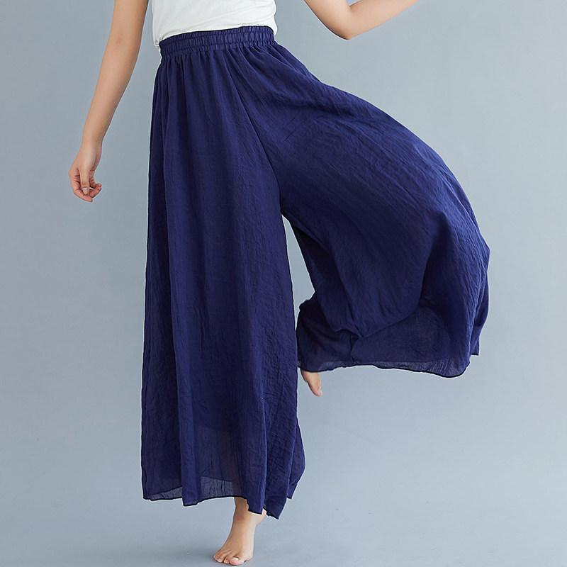 팬츠 삼베옷 개량한복 통바지 생활한복 와 린넨 치마바지 옐로우 프리사이즈/바지길이 85CM - 상세 이미지 5