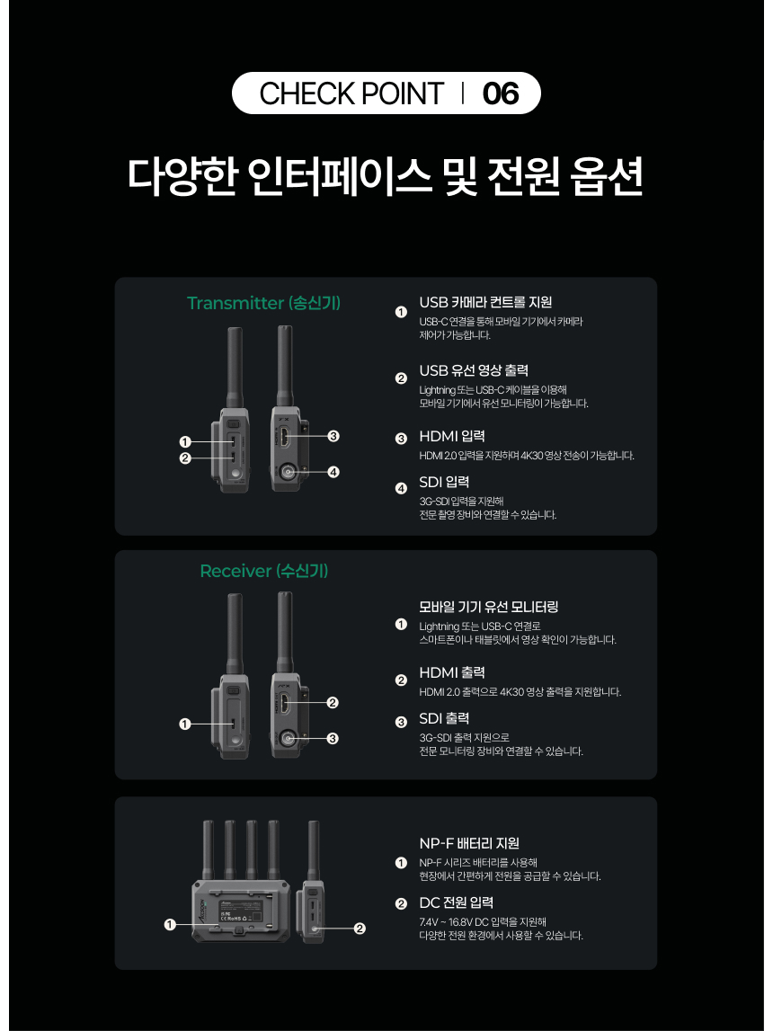 Accsoon CineView SE 4K 액순씨네뷰 무선 영상 전송 송수신기 세트