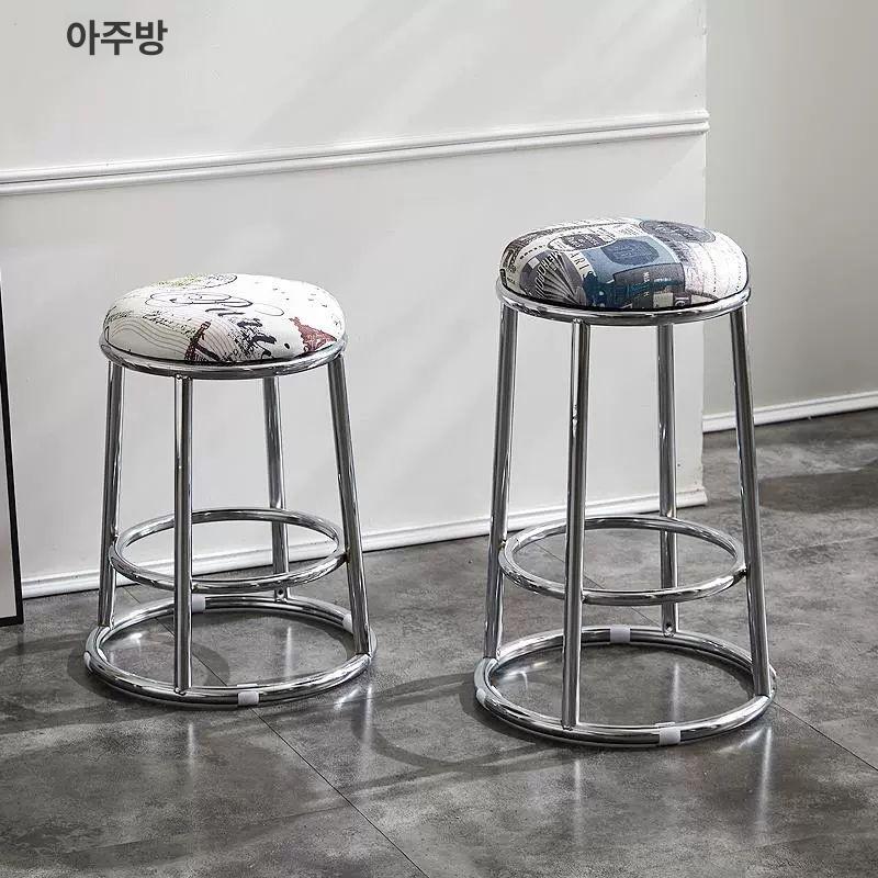 철제 스툴 원형 오락실 보조의자 카운터 게임방 메탈 다리 간이 카페 체어 - 상세 이미지 4