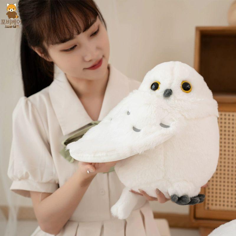 특이한 화이트 올빼미 동물 인형 조류 새 안고자는 화이트 틸트드 캣 소형 30cm - 상세 이미지 3