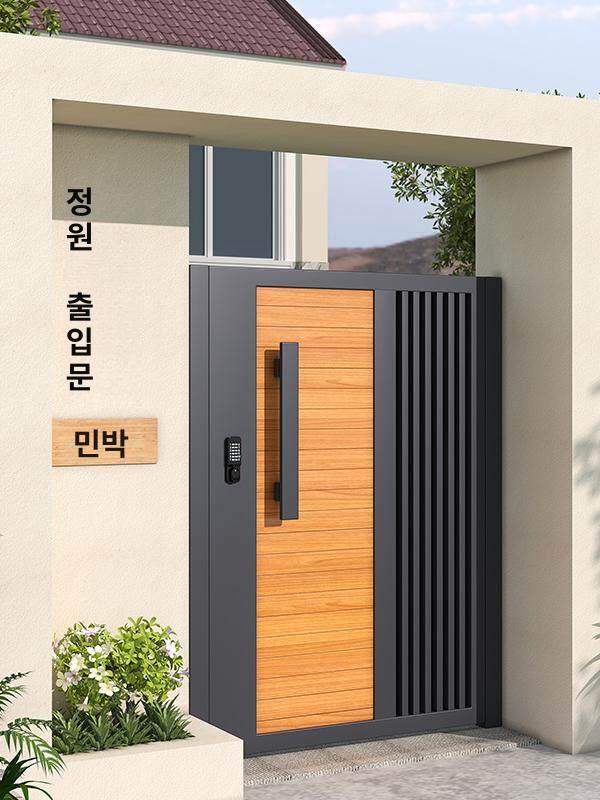 단독주택대문 전원주택대문 주차장 마당 울타리 휀스 단독 목재 도어 게이트 맞춤 제작 모델 1 - 상세 이미지 3