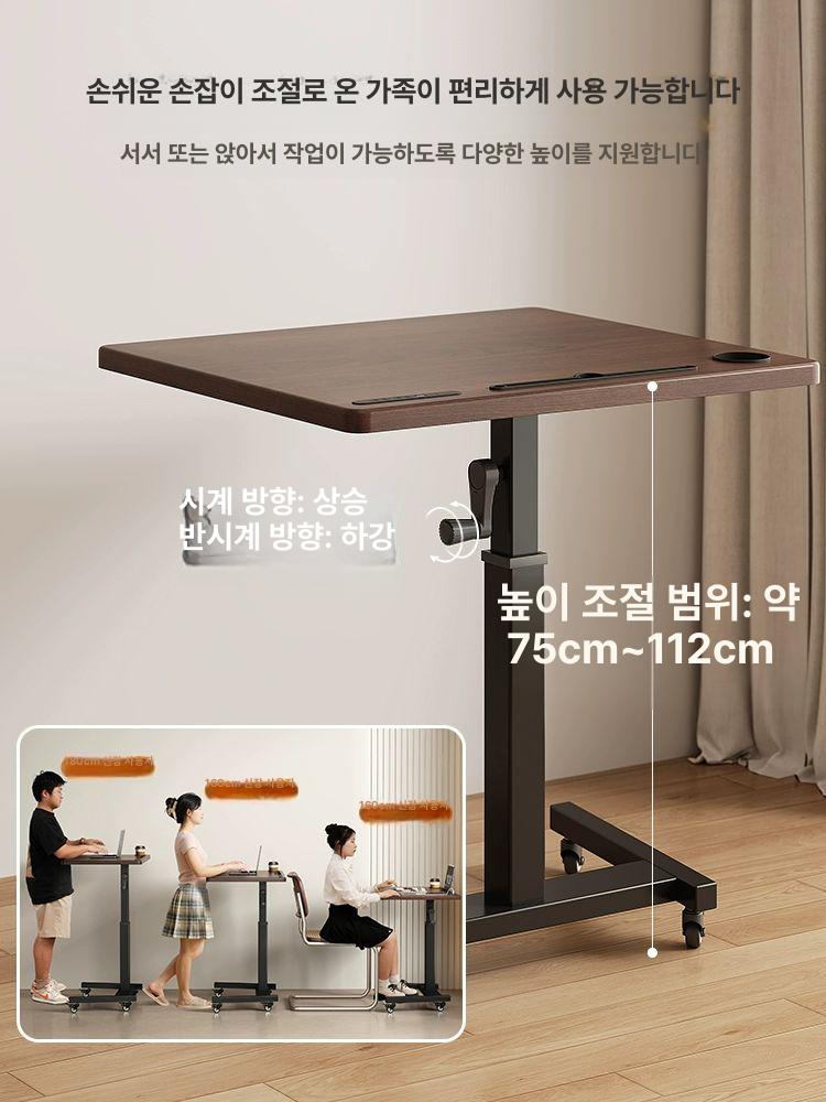 리프트업 테이블 모니터 받침대 데스크 프레임 선반 60 x 40 블랙 - 상세 이미지 2