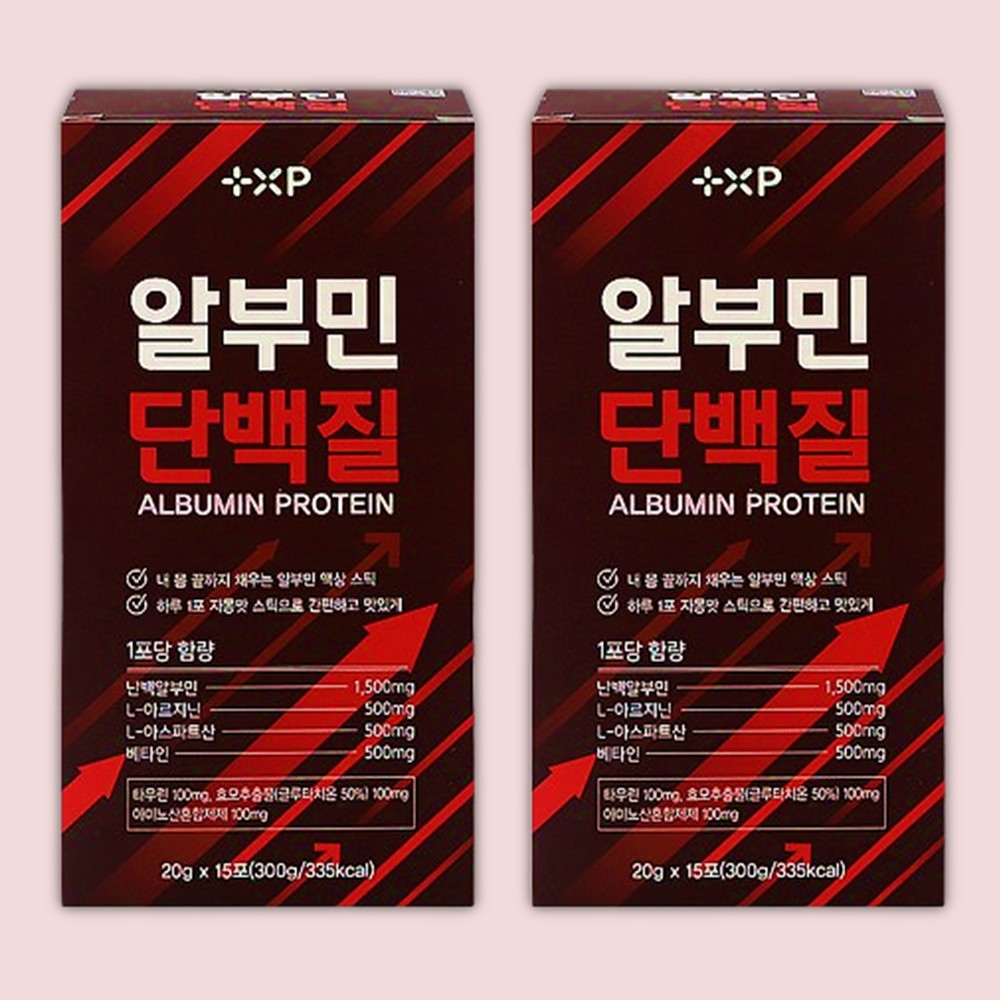 마시는 액상 난백 알부민 단백질 보충 고순도 프리미엄 피로회복 아르기닌 자몽, 15포, 2개 - 상품 이미지
