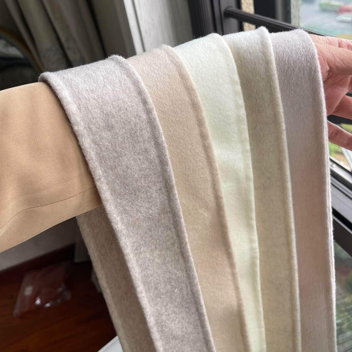 모직 코트 허리끈 카멜 여자 핸드메이드 혼방 오트밀 진회색 이중층 30 모직 175cm - 상세 이미지 5