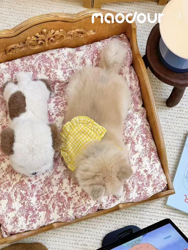 원목 침대 예쁜 반려동물 쿠션 소파 빈티지 강아지 고양이 하우스 - 상세 이미지 5