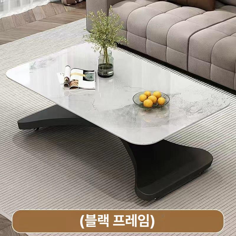 쇼파리프트테이블 소파테이블 높이조절 마블화이트 세라믹상판 타원형 거실 인테리어 이동식 무광 아르마니 그레이 150x80l 이미지 6