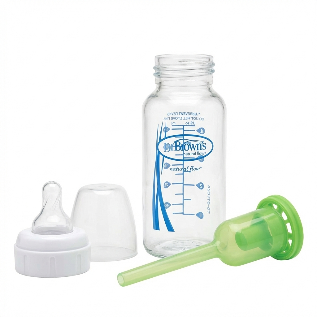닥터브라운 내로우넥 유리 젖병 세트 미국산 120ml, 2개, 화이트 - 상세 이미지 2