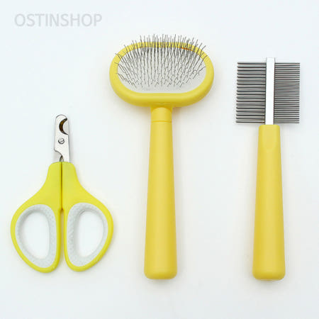 오스틴샵 반려동물 미용도구 (3종세트) 단모빗 반려동물브러시 강아지빗