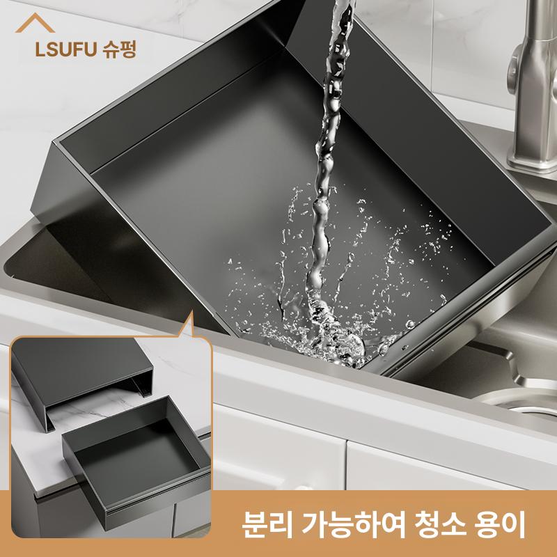 밥솥 수납함 디귿형 철제 슬라이드 정리함 펜트리 다용도 보관 서랍형 다이 탕비실 - 상세 이미지 5