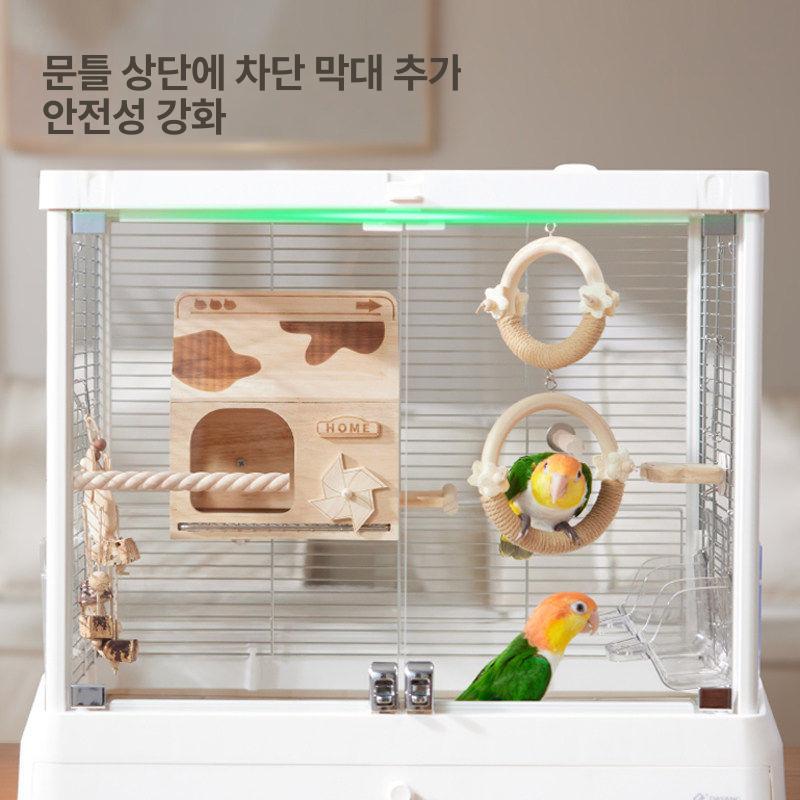 아크릴 새장 앵무새 투명 케이지 날림장 놀이터 하우스 대형 사육장 이동장 반투명 - 상세 이미지 3