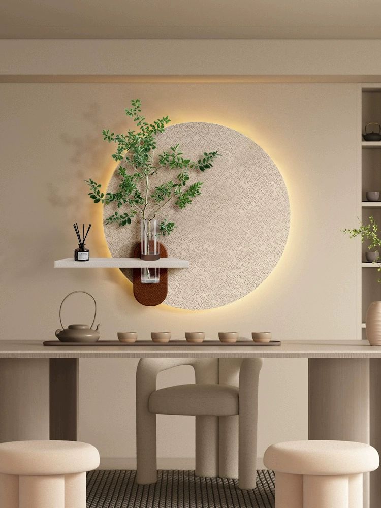 원형 화분액자조명 집들이 현관 인테리어 조명 선물 개업 벽걸이 장식용 LED 플랜트 - 상품 이미지