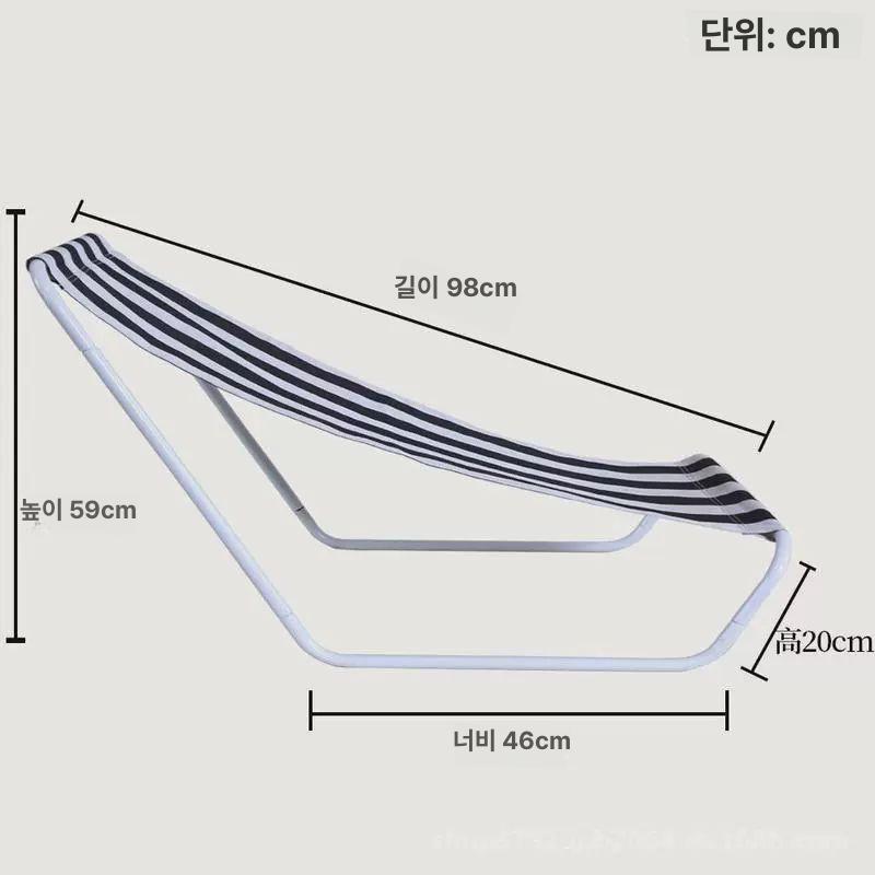 캠핑 썬베드 접이식 테라스 휴대용 야외 선베드 해변 펜션 비치체어 다크블루 - 상세 이미지 3