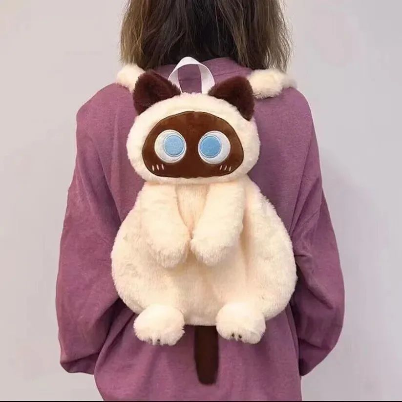 고양이가방 고양이 배낭 캣 동물 인형 백팩 귀여운 선물 블랙 - 상세 이미지 4