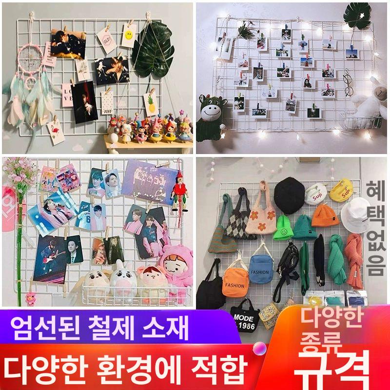 매시망 벽걸이철망 다용도 네트망 메쉬망 소품 진열 투명 화이트 5cm 후크 10개 - 상세 이미지 2