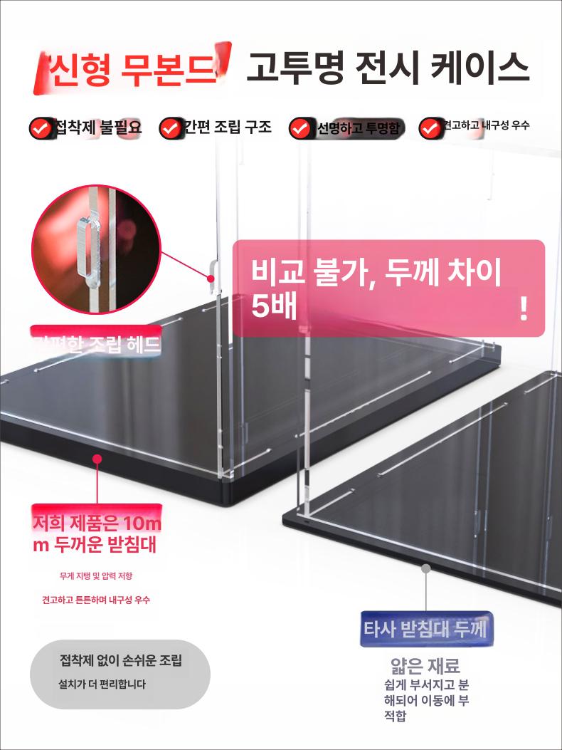 디스플레이 케이스 아크릴 투명 장식장 진열장 쇼케이스 전시대 수납함 - 상세 이미지 3