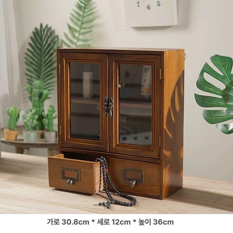 빈티지 장식장 엔틱 원목 레트로 미니 우드 촬영소품 인테리어 디스플레이 - 상세 이미지 3