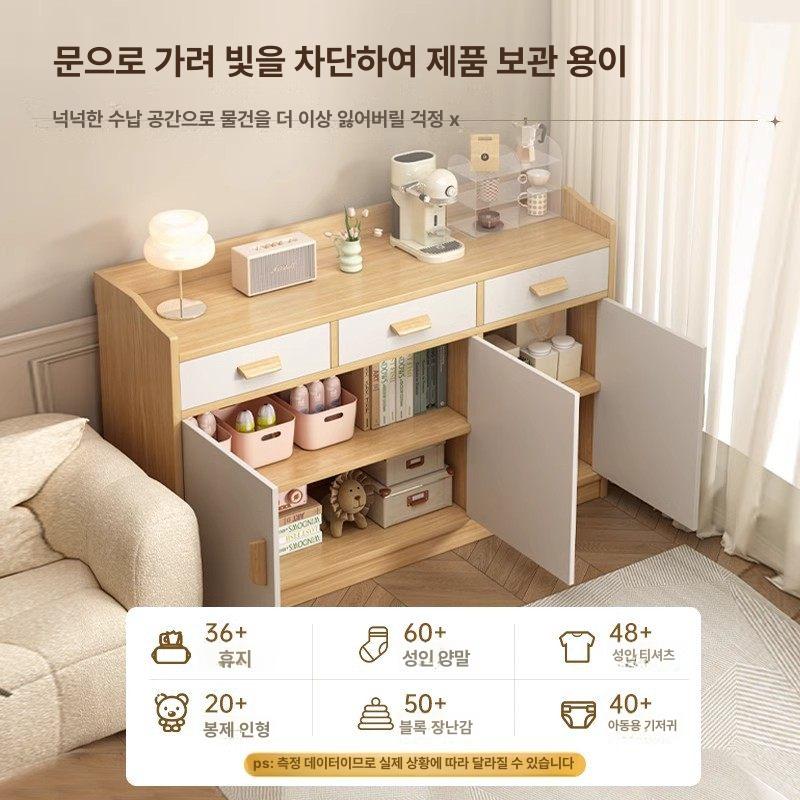 낮은 이불장 원룸 원목 수납장 침실 미니 장롱 정리장 - 상세 이미지 4