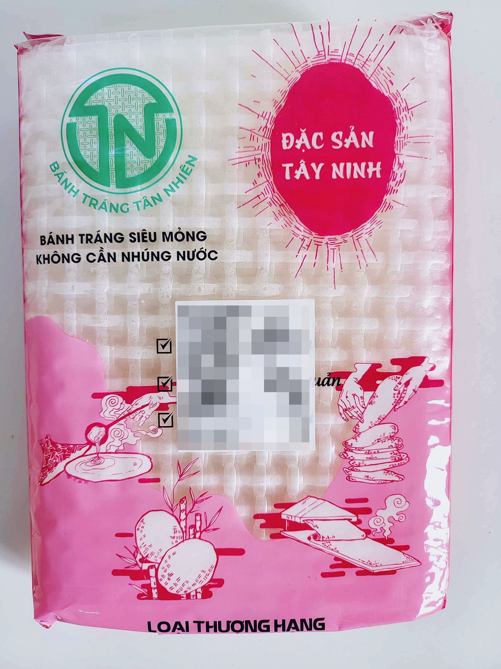 베트남 물없이 싸먹는 월남쌈 사각 라이스페이퍼 반짱 씨우몽 300g, 22개 - 상품 이미지