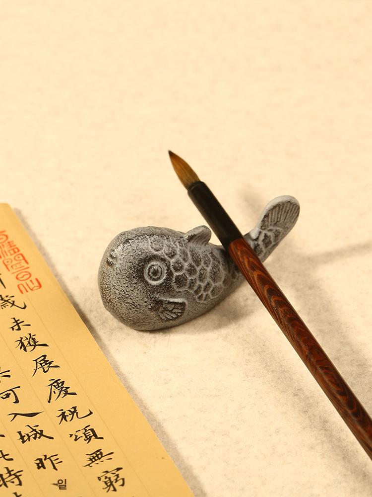 주철 문진 복어 서예용품 종이홀더 붓글씨 문방사우 캘리그라피 - 상세 이미지 5