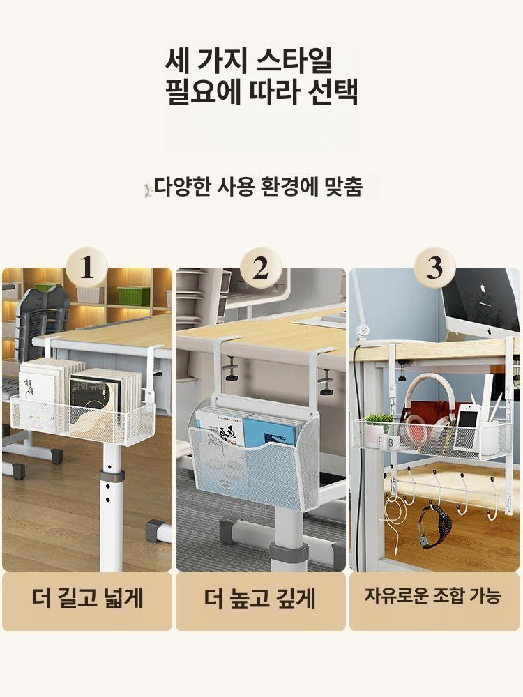 문틀 선반 테이블 도어 수납함 책상 옷장 틈새 정리 가방보관 걸이형 화이트 - 상세 이미지 4