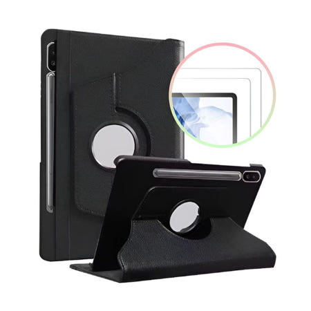 액정필름 FE 플러스 회전 케이스+강화유리 갤럭시탭S9 2매 세트