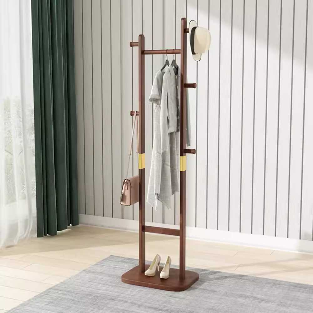 간이 행거 원목 가정용 침실 드레스룸 코트 외투 걸이대 - 상세 이미지 3
