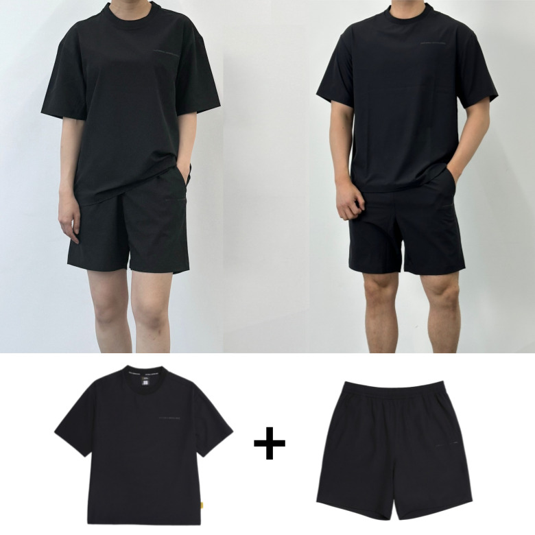 내셔널지오그래픽 반팔+반바지 트레이닝 상하의 세트 남녀공용 커플 남자 트레이닝복 운동복