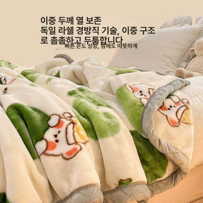 옛날밍크담요 할머니담요 레트로 감성 하트 투 하트 100cmx120cm 0.9kg - 상세 이미지 4