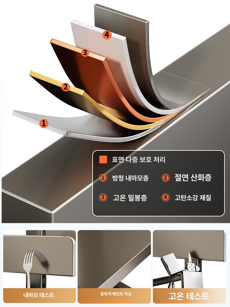 높이조절 오븐랙 스테인리스 전자레인지 선반 슬라이딩 주방 수납장 정리 - 상세 이미지 2