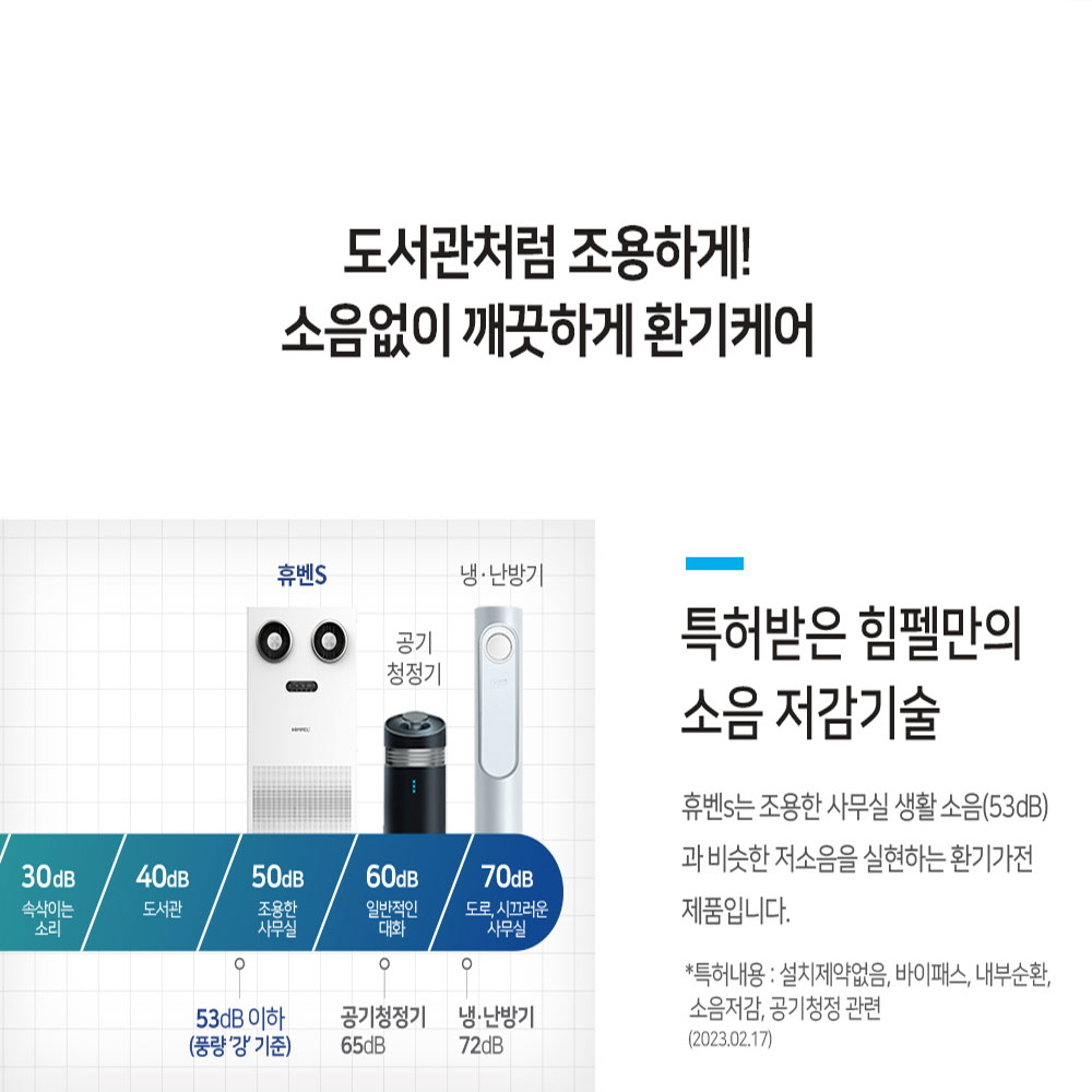 힘펠 휴벤S 스탠드형 공기정화기 HRD2-1000EGS 전열교환기 환기시스템 환기청정기 이미지 8