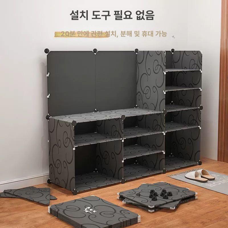 간이 신발장 야외 학원 현관 정리대 사무실 숙소 문옆 슬리퍼 보관함 수납 - 상세 이미지 3