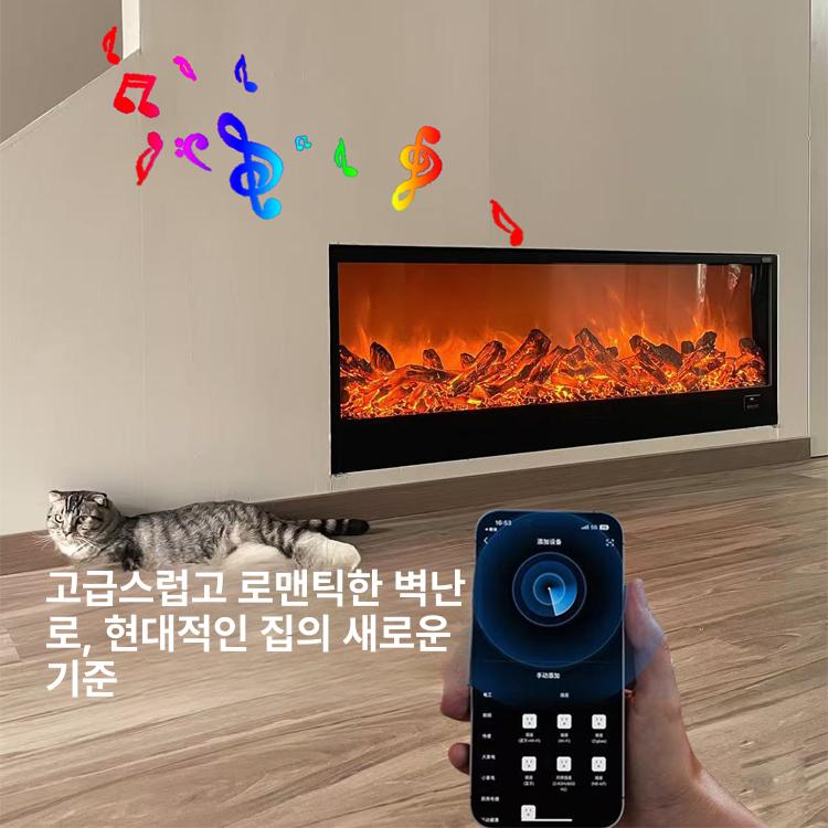 대형 벽난로 무드등 실내 LED 리얼 불꽃 장작 인테리어 벽걸이 탁상용 감성 불멍 가짜불 800mmx400mm - 상세 이미지 3