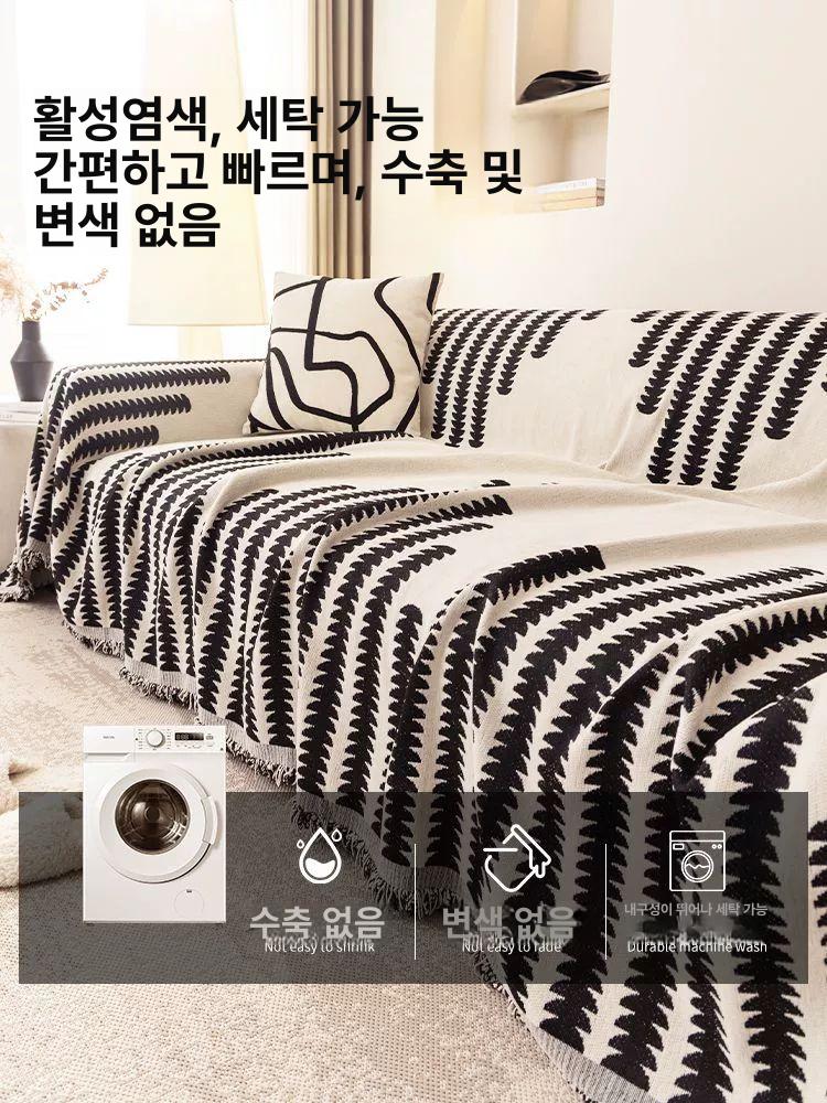 사계절 쇼파커버 대형 방수 덮개 패브릭 거실 소파 깔개 물결무늬 천 패드 - 상세 이미지 3