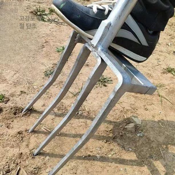 잔디 포크삽 농사 괭이 제초 갈퀴 농기구 원예용 농업 관리 이빨포크 수공예 두꺼운 5톱 - 상세 이미지 3