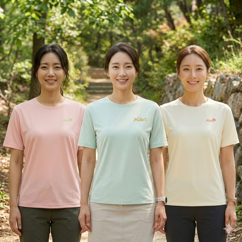 MILLET 밀레 여자 여름 아웃도어 캐쥬얼 냉감 등산 반팔티셔츠 - 상세 이미지 2