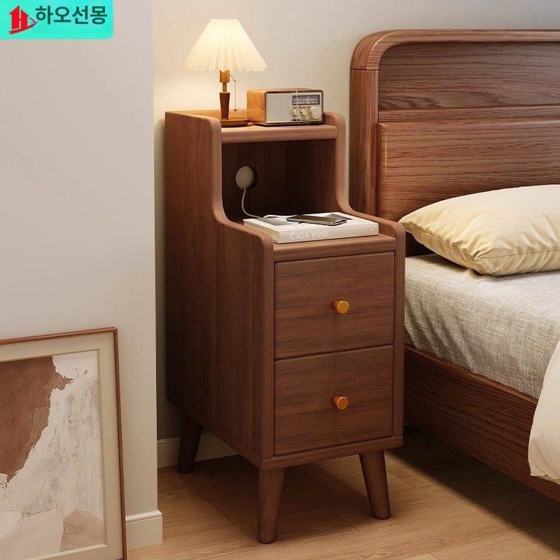 틈새 수납장 침대옆 슬림 서랍장 협탁 사이드 간이테이블 좁은공간 베드사이드함 - 상품 이미지