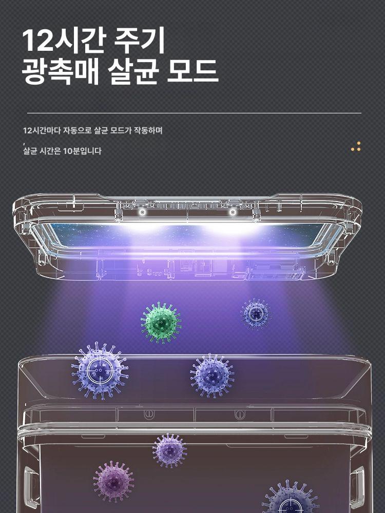 가정용 쓰레기통 센서 자동 원목다리 분리수거함 살균 이중구조 분리형 - 상세 이미지 5